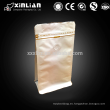 Bolso de aluminio plano de la bolsa del ziplock de la parte inferior para el empaquetado del café